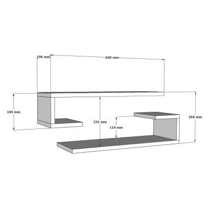 SET 2x Wall shelf ELDO white