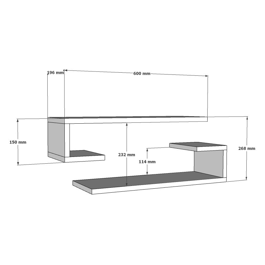 SET 2x Wall shelf ELDO white