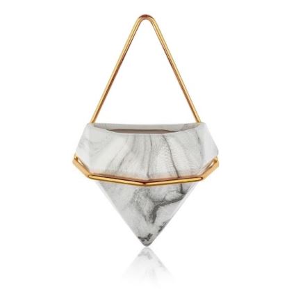 SET 2x Wandblumentopf SEMELA 23x20 cm gold