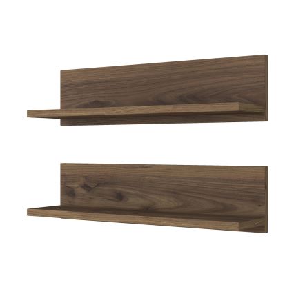SET 2x Wandregal RANI 60x15 cm braun