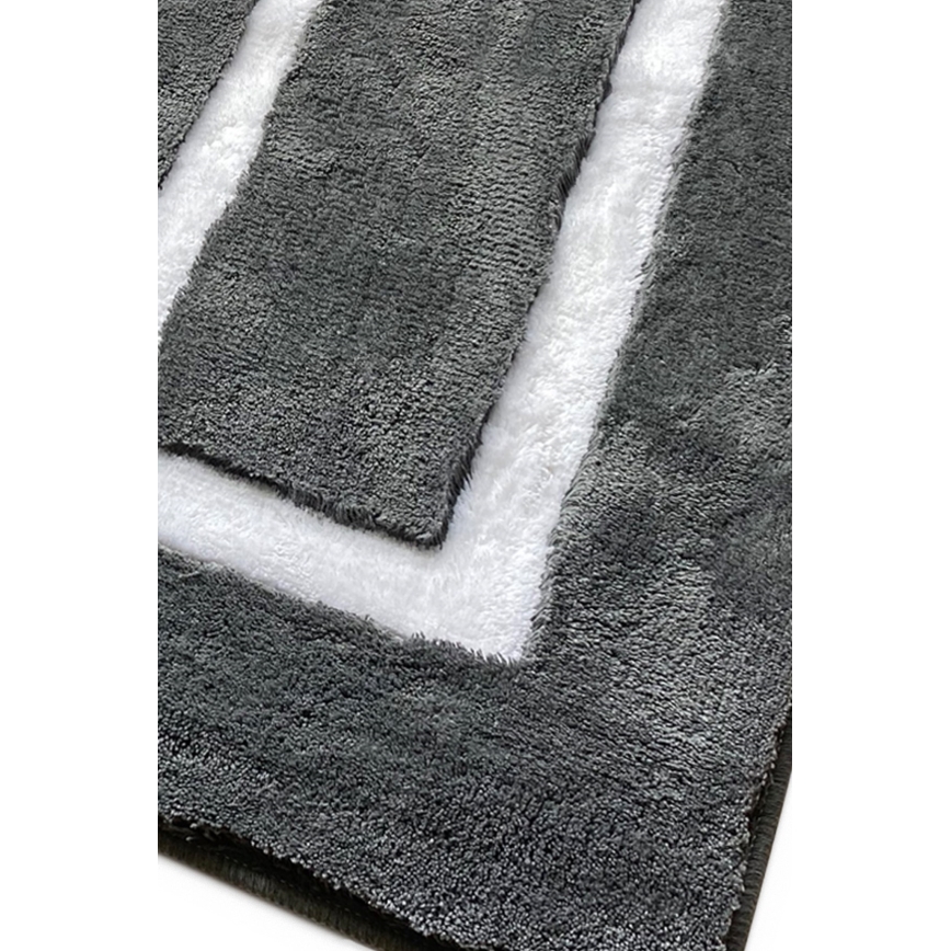 SET 3x Badezimmermatte 60/60/100 cm anthrazit