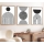 SET 3x Bild im Fotorahmen 50x70 cm schwarz/weiß