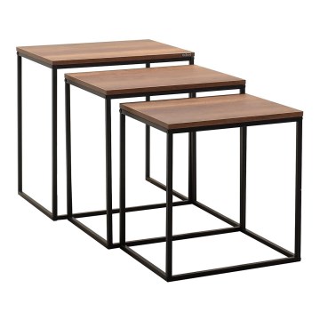 SET 3x Couchtisch Braun