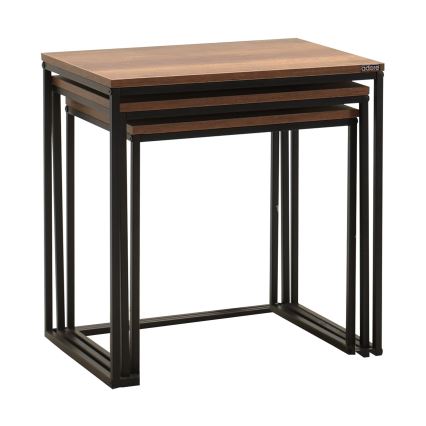 SET 3x Couchtisch Braun