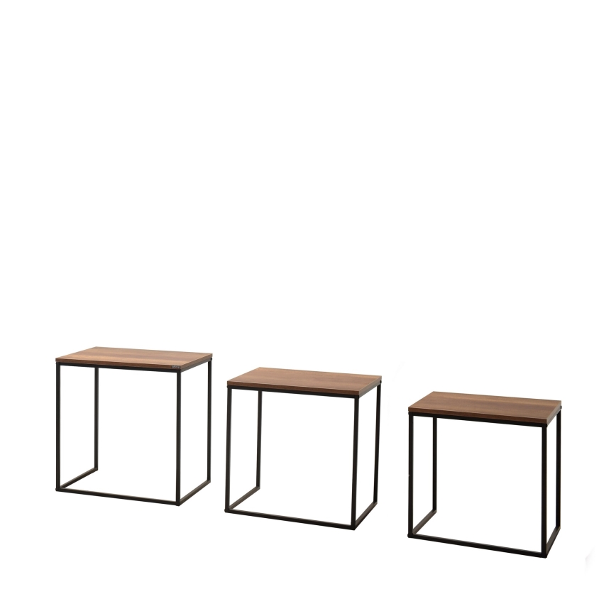 SET 3x Couchtisch Braun