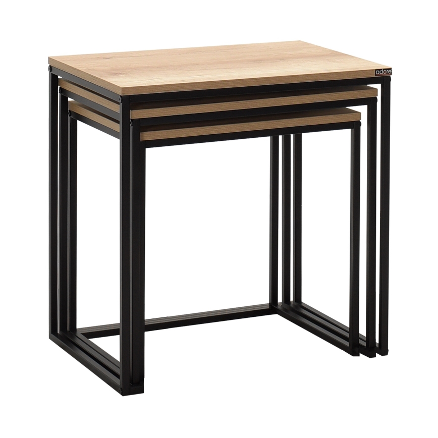 SET 3x Couchtisch Braun