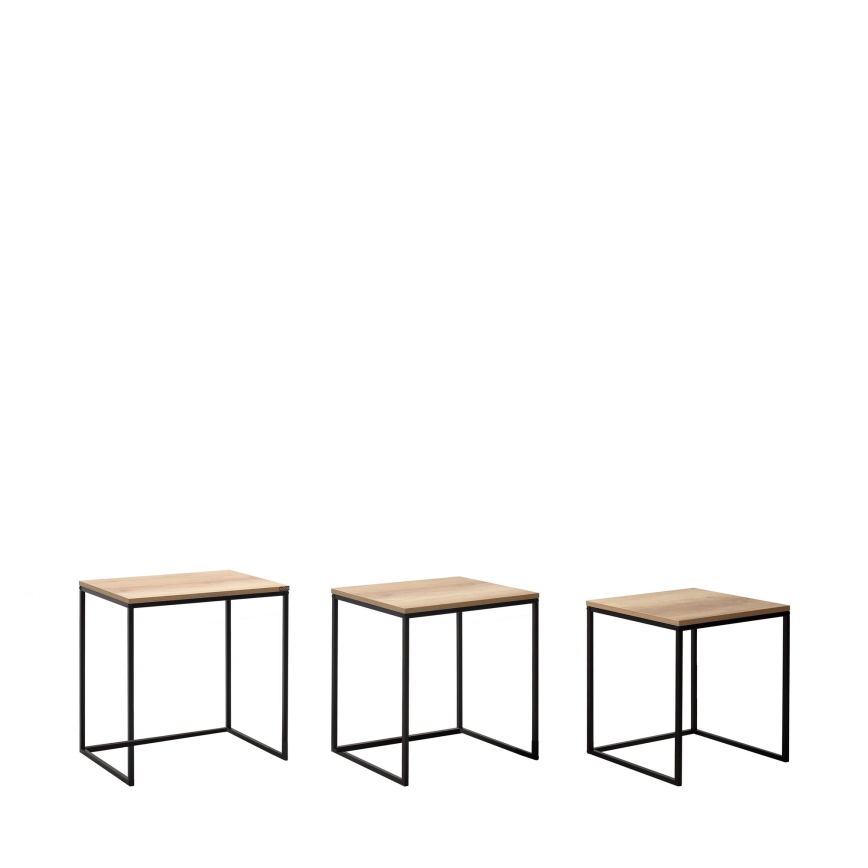 SET 3x Couchtisch Braun