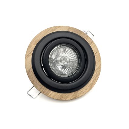 SET 3x Einbauleuchte TOBBY 1xG9/20W/230V d 11,5 cm Eiche/schwarz