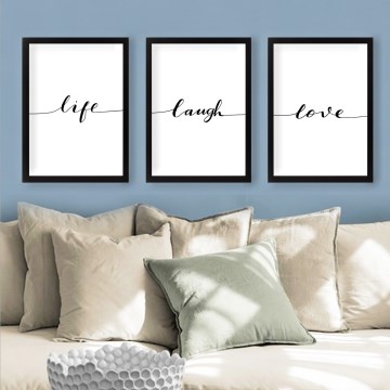 SET 3x Foto in cornice 24x29 cm nero