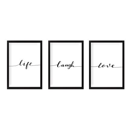 SET 3x Foto in cornice 24x29 cm nero