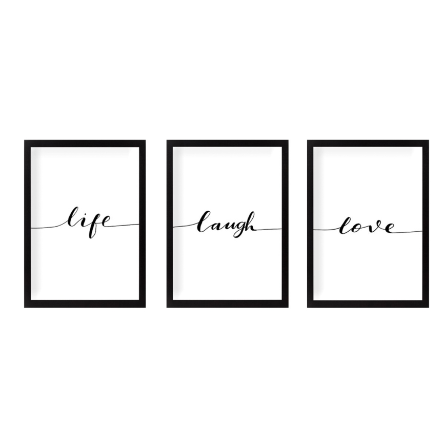 SET 3x Foto in cornice 24x29 cm nero