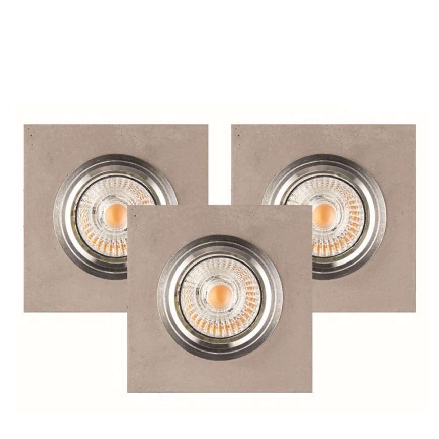 SET 3x Lampada da incasso LED VITAR 1xGU10/5W/230V CRI 90 cemento