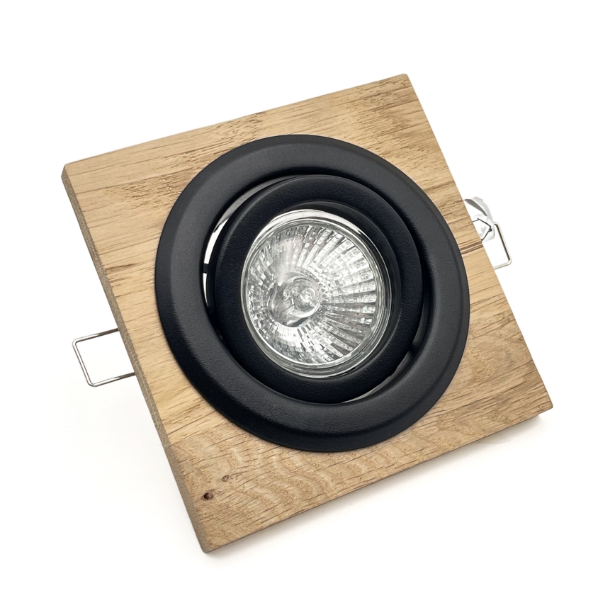 SET 3x Lampada da incasso TOBBY 1xG9/20W/230V 11,5x11,5 cm quercia/nero
