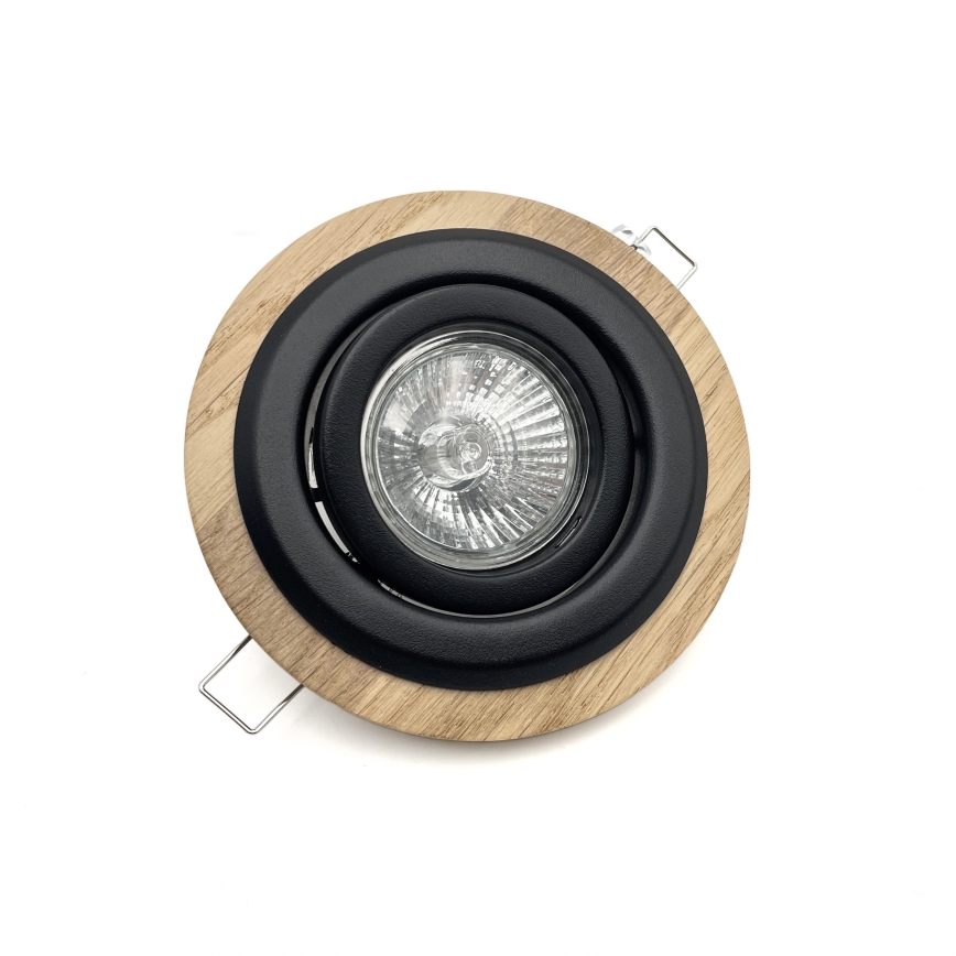 SET 3x Lampada da incasso TOBBY 1xG9/20W/230V diametro 11,5 cm quercia/nero