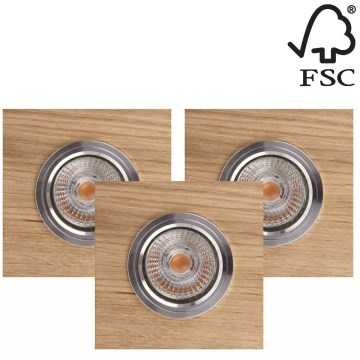 SET 3x Lampada LED da incasso VITAR 1xGU10/5W/230V CRI 90 quercia – FSC certificato