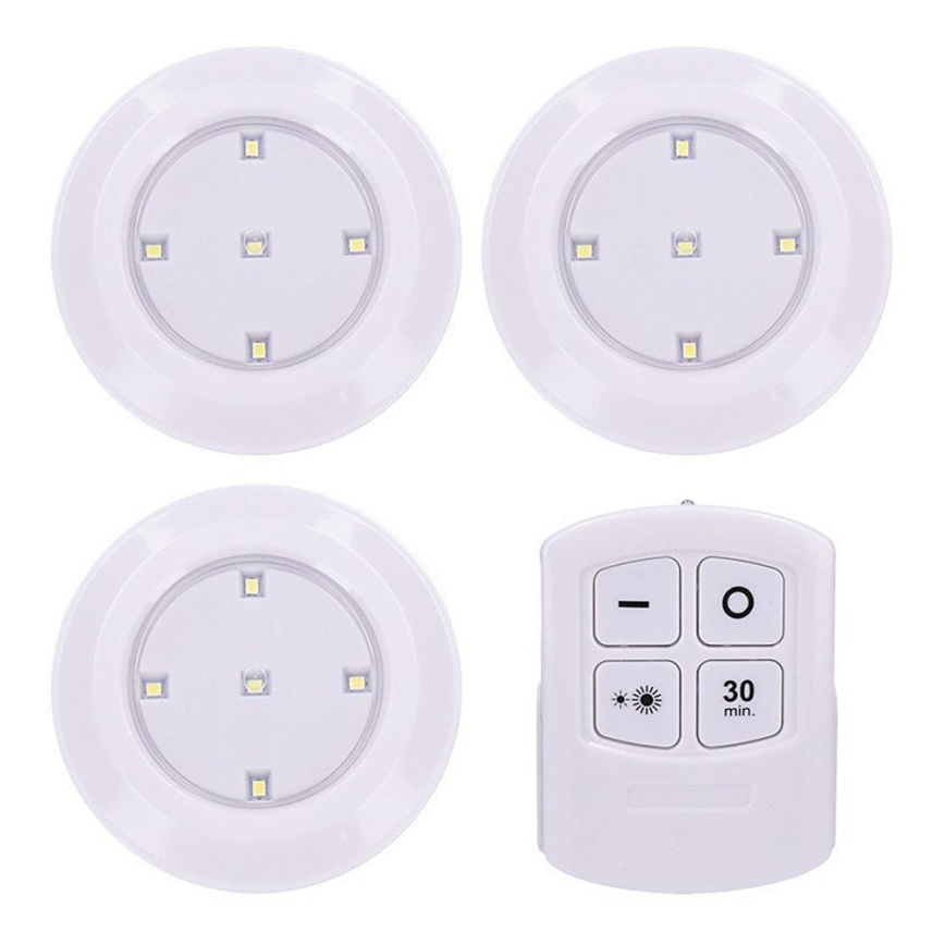 SET 3x Lampada LED dimmerabile con telecomando LED/3xAAA