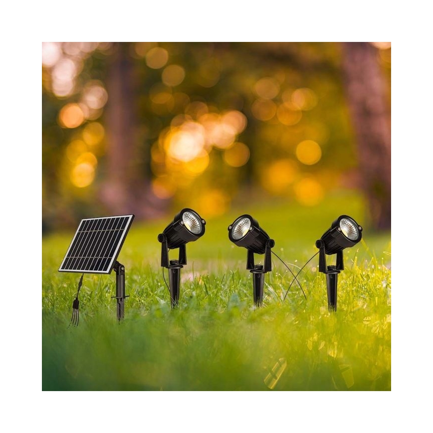 SET 3x Lampada solare LED da esterno 3xLED/1,2W/3,7V IP65 3000K