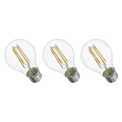 SET 3x Lampadina LED FILAMENT A60 E27/3,8W/230V 2700K Classe energetica A