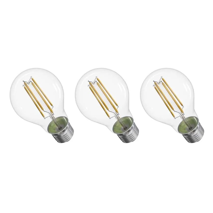 SET 3x Lampadina LED FILAMENT A60 E27/3,8W/230V 4000K Classe energetica A
