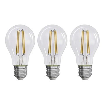 SET 3x Lampadina LED FILAMENT A60 E27/5W/230V 2700K Classe energetica A