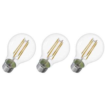 SET 3x Lampadina LED FILAMENT A60 E27/5W/230V 2700K Classe energetica A