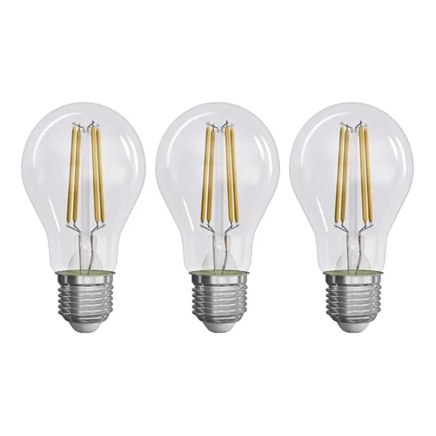 SET 3x Lampadina LED FILAMENT A60 E27/5W/230V 4000K Classe energetica A