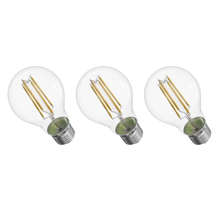 SET 3x Lampadina LED FILAMENT A60 E27/5W/230V 4000K Classe energetica A