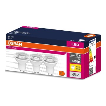 SET 3x Lampadina LED PAR16 GU10/6,9W/230V 2700K 36° - Osram