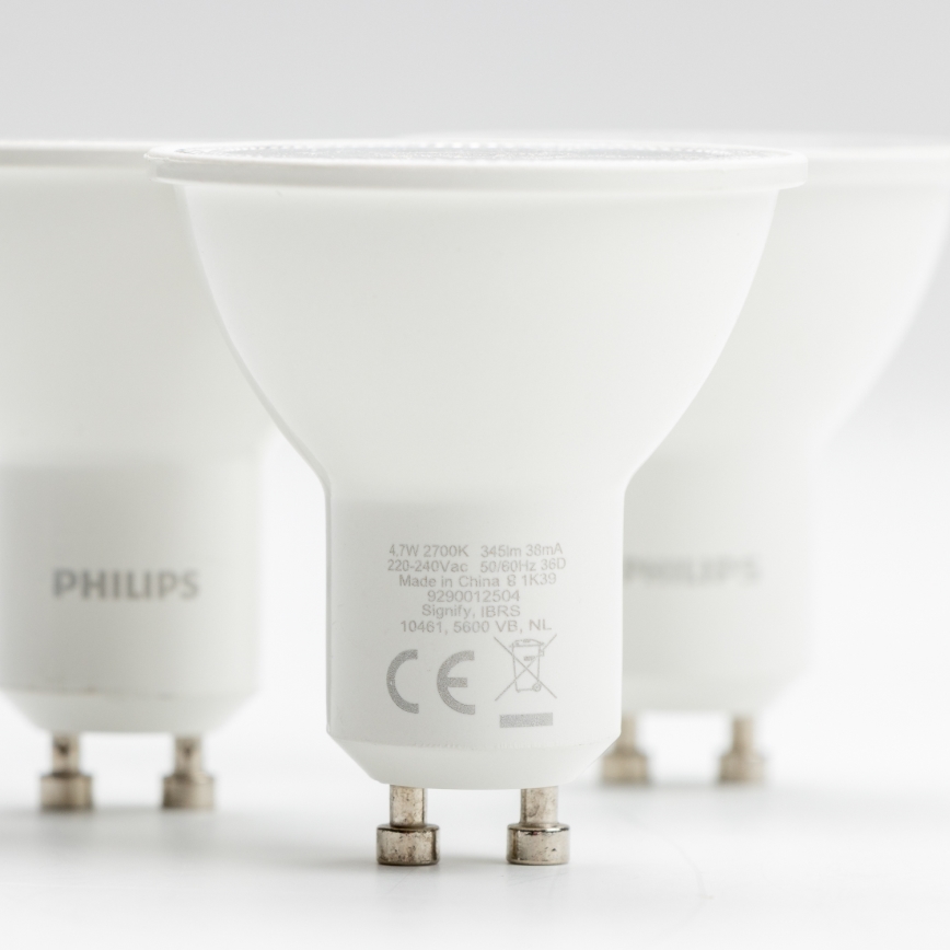 SET 3x Lampadina LED Philips GU10/4,7W/230V 2700K