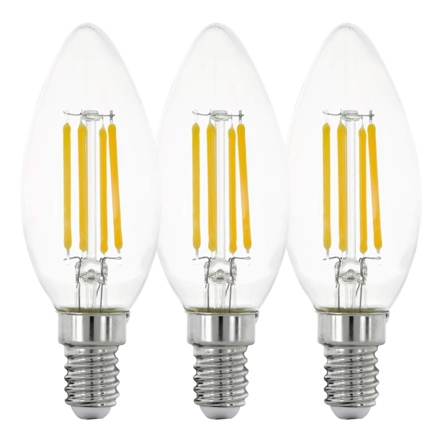 SET 3x Lampadina LED VINTAGE C35 E14/4W/230V 2700K - Eglo 12811