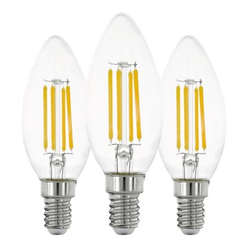 SET 3x Lampadina LED VINTAGE C35 E14/7W/230V 2700K - Eglo 110304