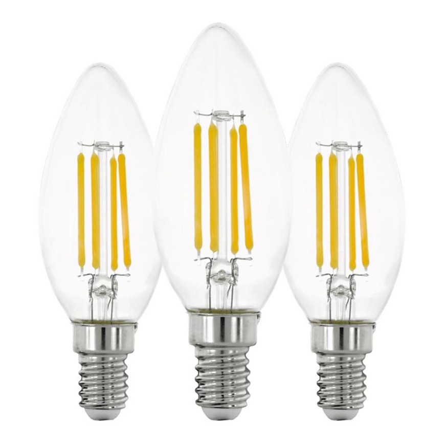 SET 3x Lampadina LED VINTAGE C35 E14/7W/230V 2700K - Eglo 110304