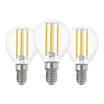 SET 3x Lampadina LED VINTAGE P45 E14/7W/230V 2700K - Eglo 110303