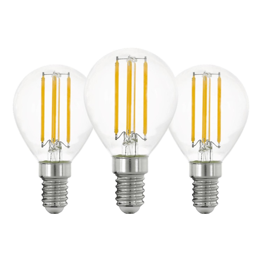 SET 3x Lampadina LED VINTAGE P45 E14/7W/230V 2700K - Eglo 110303