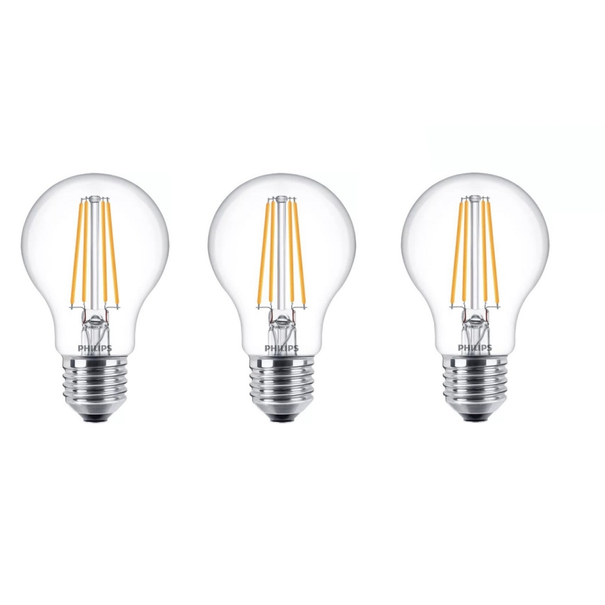 SET 3x Lampadina LED VINTAGE Philips A60 E27/7W/230V 2700K