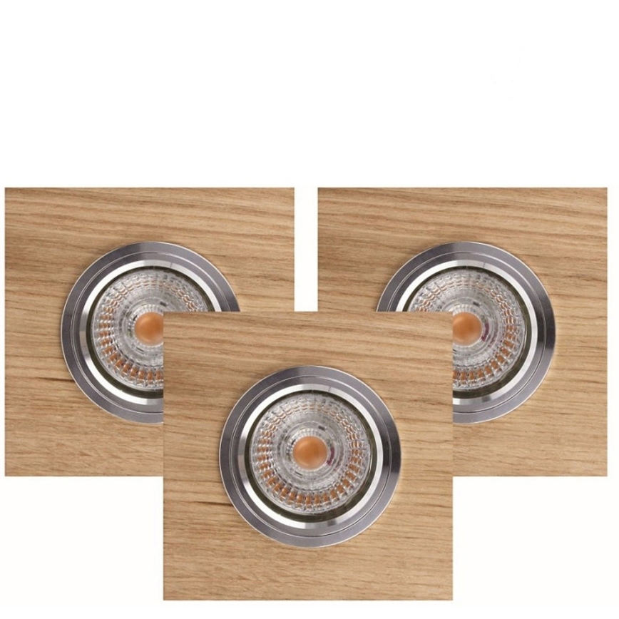 SET 3x LED-Einbauleuchte VITAR 1xGU10/5W/230V CRI 90 Eiche