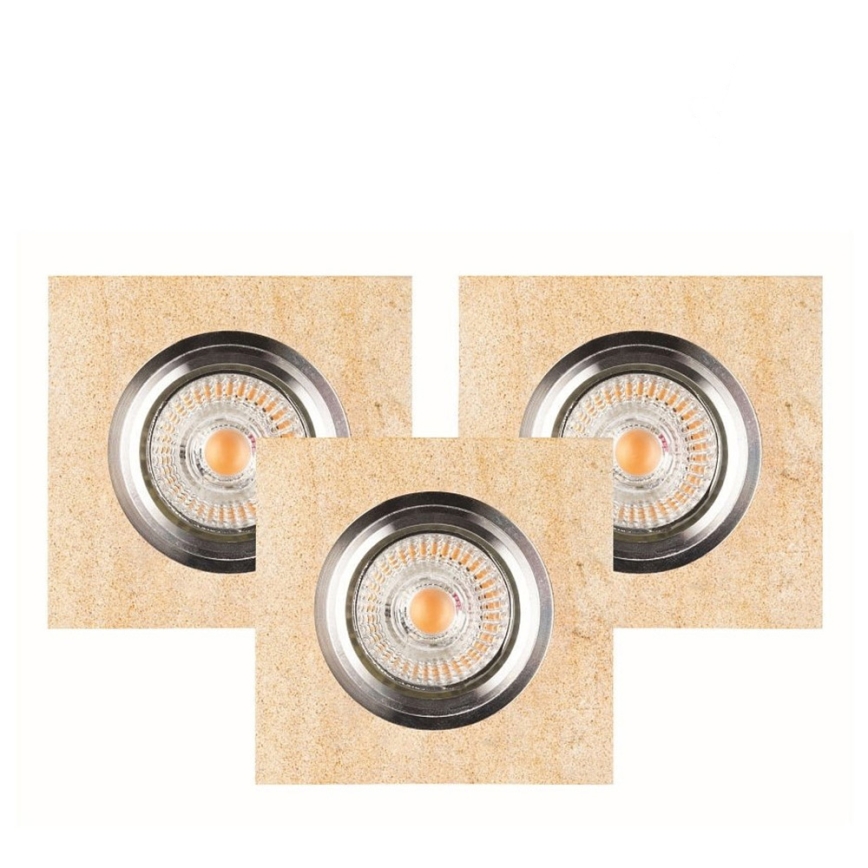 SET 3x LED-Einbauleuchte VITAR 1xGU10/5W/230V CRI 90 Sandstein – FSC-zertifiziert