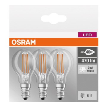 SET 3x LED Glühbirne BASE P40 E14/4W/230V 4000K – Osram