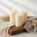 SET 3x LED-Kerze BRILLO LED/3xAAA 12,5 cm cremefarben + Fernbedienung