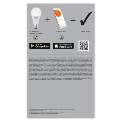 SET 3x LED lampadina dimmerabile SMART+ E27/14W/230V 2700K-6500K Wi-Fi - Ledvance