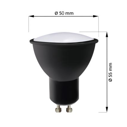 SET 3x LED-Lampe ECOLINE GU10/6W/230V 4000K schwarz - Brilagi