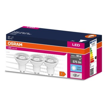 SET 3x LED-Leuchtmittel PAR16 GU10/6,9W/230V 4000K - Osram