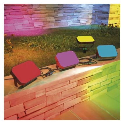 SET 3x LED RGBIC Proiettore da esterno dimmerabile LED/14W/230V 3000-6500K IP65 Wi-Fi Tuya