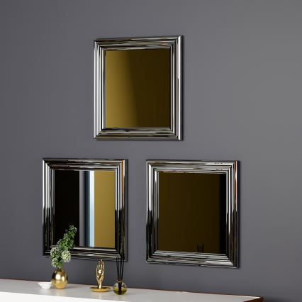 SET 3x Specchio da parete OTTO 40x40 cm argento