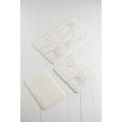 SET 3x Tappeto da bagno ORKIDE 60/60/100 cm beige