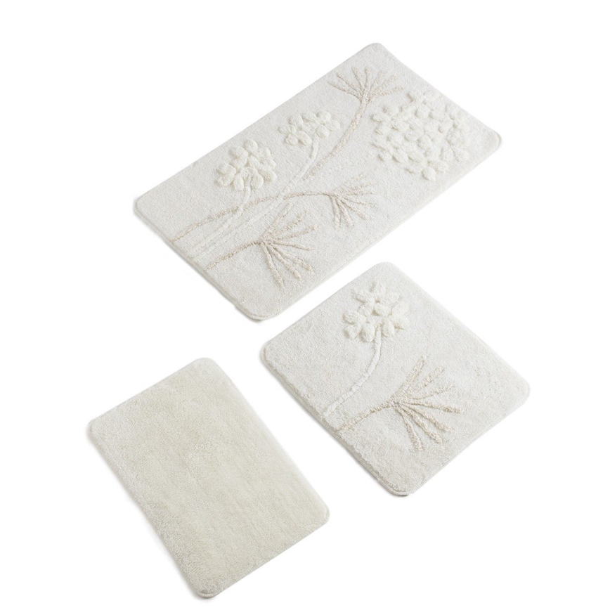SET 3x Tappeto da bagno ORKIDE 60/60/100 cm beige