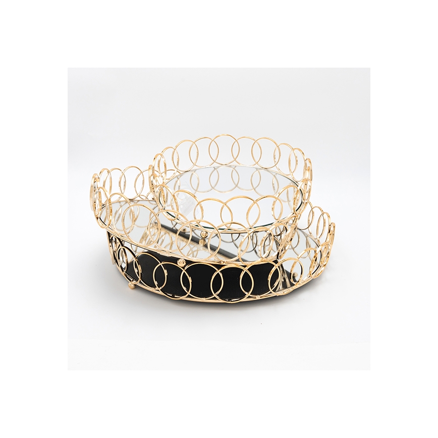 SET 3x Vassoio decorativo diametro 27/33/37 cm oro