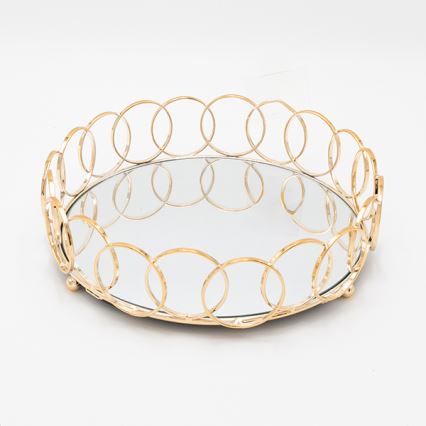 SET 3x Vassoio decorativo diametro 27/33/37 cm oro