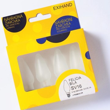 SET 4 x Lampadina di ricambio FELICIA E10/14V/0,1A bianca Fatto in Europa