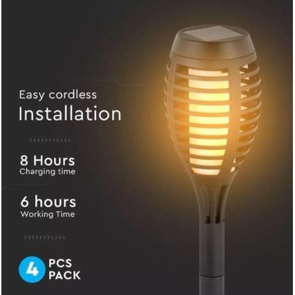 SET 4 lampade solari LED 4xLED/3,6V 1xAAA IP44 100 mAh